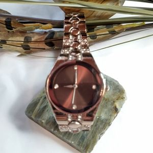 Allude women's brown watch with rhinestones